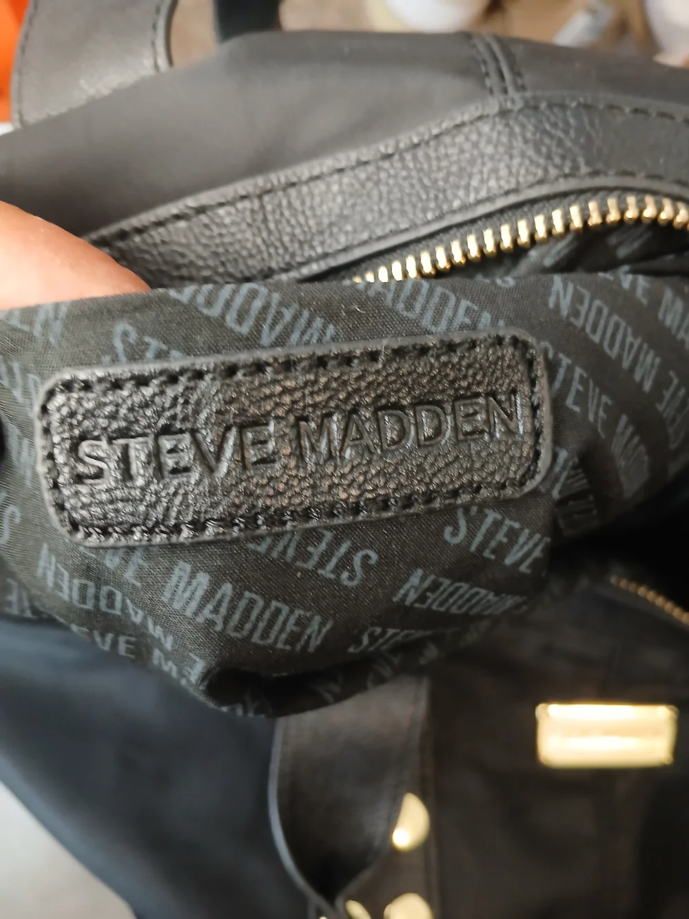 Steve Madden Black Weekend Bag with Gold Stud Detailing